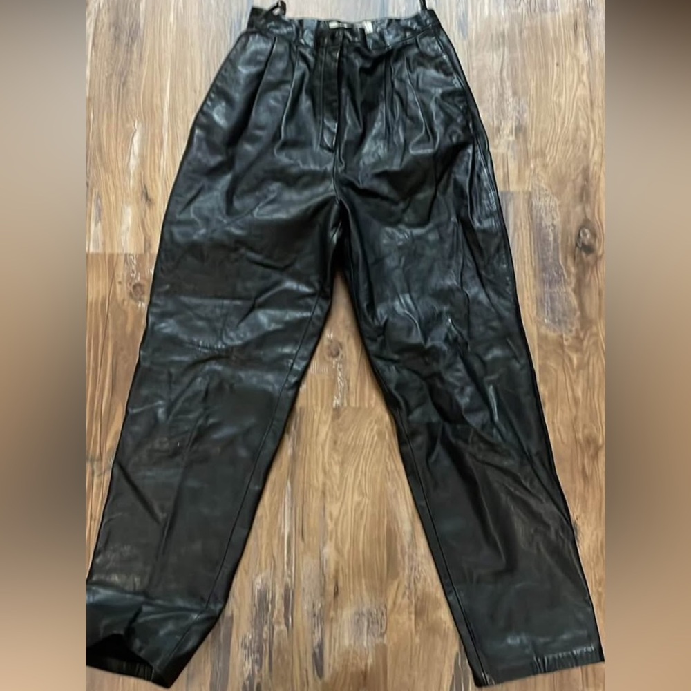 Black Genuine Leather Trousers